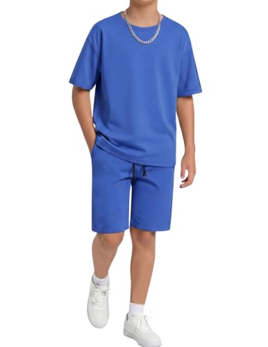 Image of Arshiner Toddler Boy Summer Short Clothes Sets Crewneck Tees and Shorts Casual Playwear Outfits