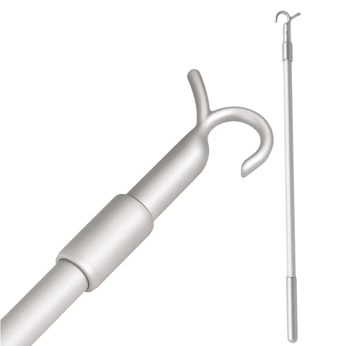 Loft Ladder Pole with Hook, Window Pole Rod Opener, Telescopic Pole for Loft Hatch and Window Blinds, Vertical Blind Wand Control for Replacement Home and Office Broken Pole Hook