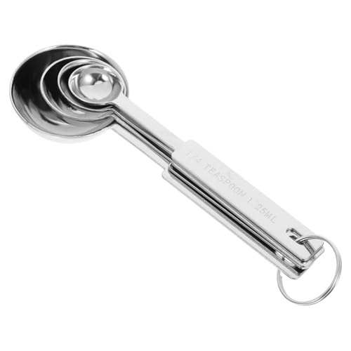 Alipis 4stücke Messlöffel Aus Edelstahl Teelöffel Aus Metall Küchenhelfer Zum Backen Und Kochen Präzise Messwerkzeuge Für Rezepte Langlebige...