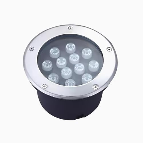 Luci LED per esterni - Faretti da giardino sotterranei impermeabili da 18 W, lampade da pavimento rotonde da incasso per cortile, illuminazione decorativa ad alta luminosità