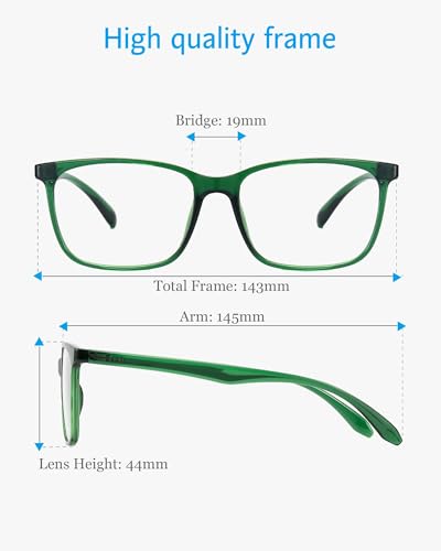 Image of ANRRI Blue Light Blocking Glasses Anti Eyestrain Lens Lightweight Frame Eyeglasses Clear Green Men /Women