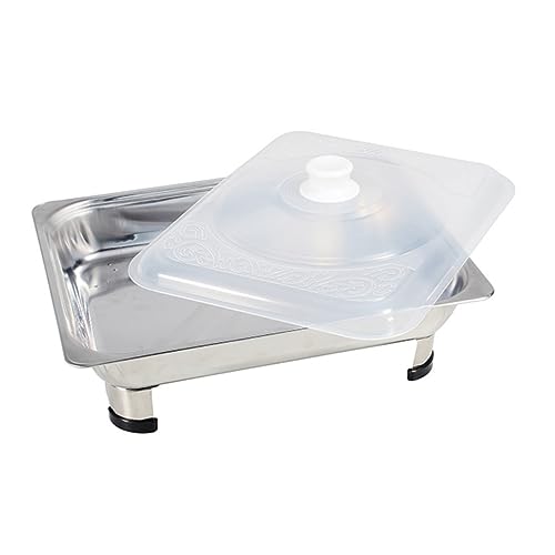 KICHOUSE Stainless Steel Buffet Stove and Square Buffet Tray Food Holder Four Legs for Catering and Food Service