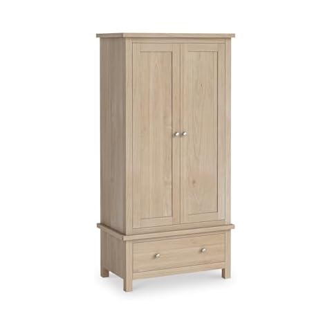 Farrow Oak Double Wardrobe with Drawer Cover