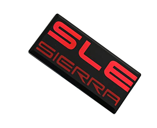 Image of 2pcs New SLE Sierra Emblems Replacement for GMC 1500 2500 3500 Pillar Cab Roof Side Badge 88 89 90 91 (Red)