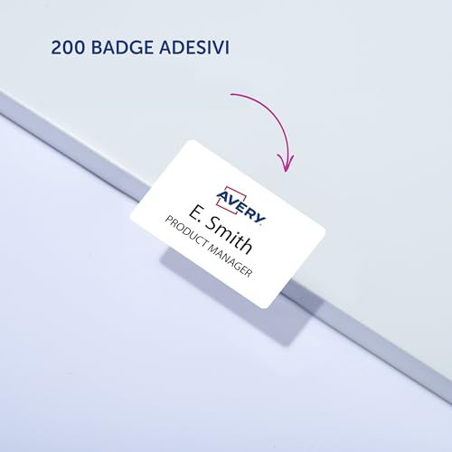 Avery Samoprzylepne etykiety z możliwością zmiany położenia, 10 etykiet na arkusz A4 - niebieskie obramowanie (L 4785), białe, 80 x 50 mm