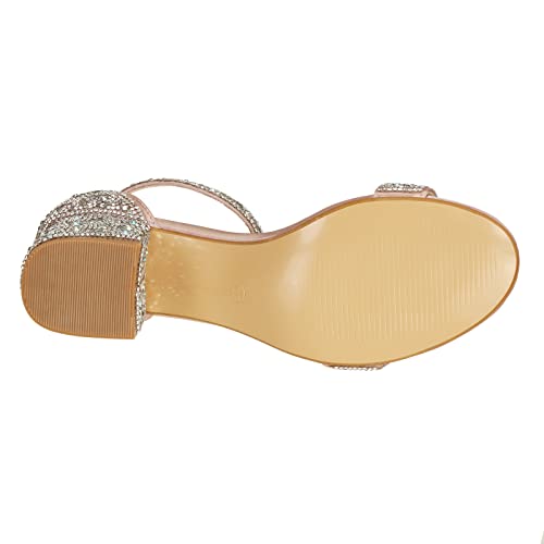 J's.o.l.e Women's Sparkly Open Toe Low Block Heel Rhinestone Dress Sandals Wedding Shoes for Bride4