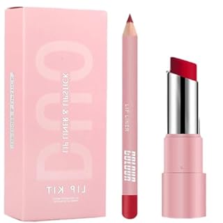 Smudge-Proof Matte Lip Liner & Lipstick Set - Long Lasting Waterproof 2-in-1 Lip Kit for Women, Ideal for Date Night & Parties (Vintage Red)