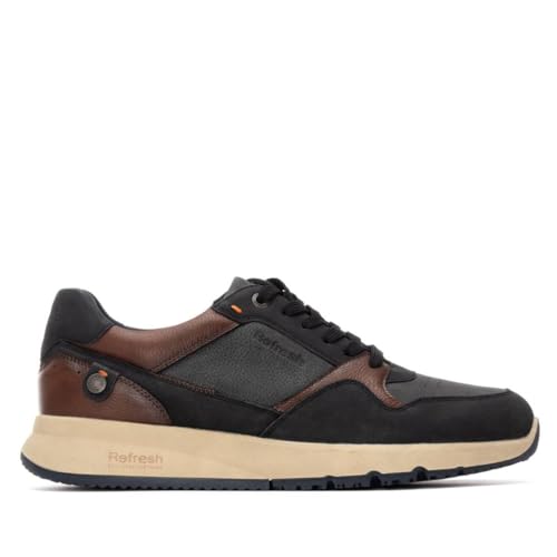 REFRESH - Zapatilla Hombre Negro - Calzado Cómodo y Versátil - Moda Casual - Modelo 17304903 (Talla 40)