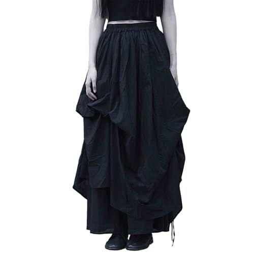 Women's Dark and Cool Style Large Swing Half Skirt Casual Versatile Long Skirt Irregular Hem Design Feeling Skirt