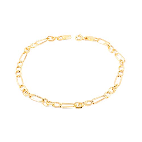 Certificato di garanzia Braccialetto figaro - oro giallo 18k (750)