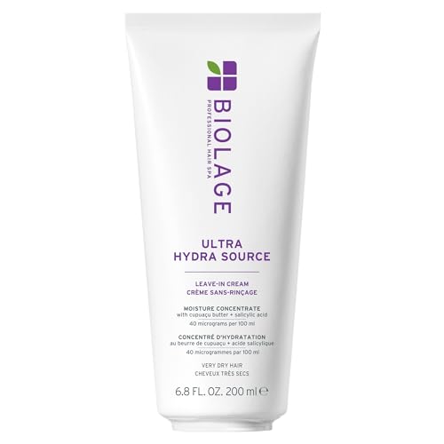 Biolage Ultra Hydra Source Leave-In Cream - Moisturizes & Controls Frizz, For Very Dry, Thick, Hair, Infused with Micro-dosed with Cupuaçu Butter & Salicylic Acid