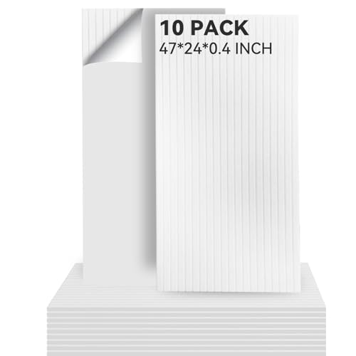 10 Packs Acoustic Panels,Large 47" X 24" X 0.38" Soundproof Wall Panels,Self-adhesive Sound Absorbing Dampening Panel,Sound Proof Panels for Walls Home Studio and Office(White)