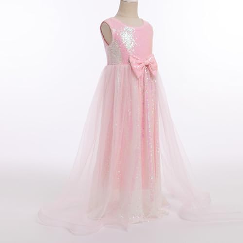 Girls Sequin Dress Sleeveless Princess Birthday Dress Graduation Wedding Party Formal Pageant Dresses for Girls3