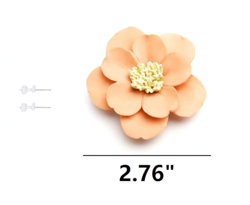 Image of Ceramic Flower Wall Art Decor, Artificial Flower Wall Sculpture,Handmade Ceramic Flowers for Home,Hallway,Living Room, Kitchen,Bathroom (Orange,Osmanthus, 2.76 inch)