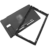 Miruchertter Rear Back Cover Replacement Top Bottom Housing Shell Case Compatible with Switch Backplate Switch Accessories (Black, US Edition)