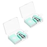 PATIKIL 2 Pcs Mini Stapler with 800 Standard Staples, Morandi Desktop Staplers Set Cute Desk Office Stapler 20 Sheet Capacity for for Classroom Office Supplies, Green