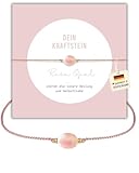 happymaker - Rosa Opal Armband Damen, echtes Edelstein Armband mit vergoldeten Perlen, Kraft Armband mit Geschenkverpackung, Opal Schmuck für Frauen, handgemacht in Deutschland