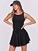 Caracilia Women's Tennis Mini Dresses 2025 Summer Sleeveless Built in Shorts Golf Athletic One Piece Active Romper Dress Black X-Large