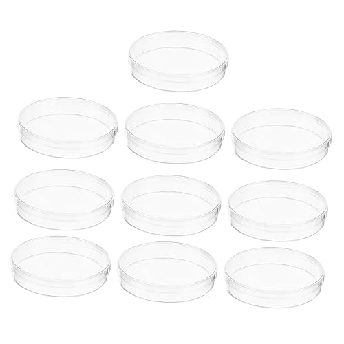 Cabilock 10Pcs Plastic Dishes with Lid Tissue Culture Plates for Science Experiments Lab Supplies for Biology Projects and Cell Culture