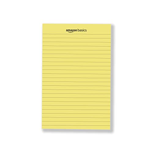 Image of AmazonBasics Wide Ruled 5x 8 - Inch 50-Sheet Lined Writing Note Pad Green | White | Blue | Yellow Pack of 12