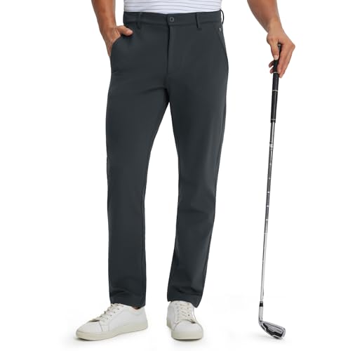 M Maelreg Mens Golf Pants Stretch With 4 Pockets - 30'/32'/34' Casual Brushed Insulated Mens Fleece Lined Pants