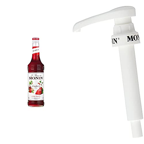 Monin Premium Strawberry Syrup 700 ml & 10 ml pump for 1 L PET and 25 cl MONIN Premium Syrup bottles