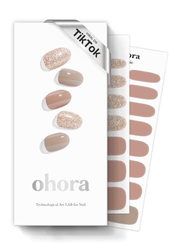 ohora Semi Cured Gel Nail Strips (N Carmel) - Nude, Glitter, Work...
