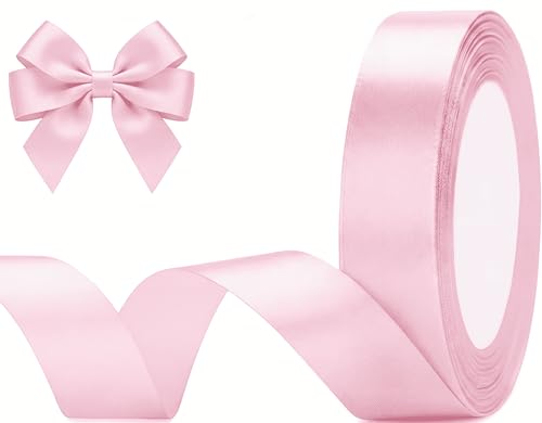 20mm Wide Pink Ribbon Yiduohua 22M Ribbons for Gift Wrapping Gift Wrap Ribbons for Crafting Halloween & Christmas Wedding & Valentines Day Decoration