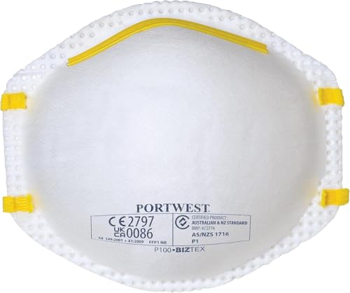 Portwest P100 Disposable FFP1 Respirator Face Mask (Pack of 20) White