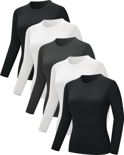 Image of CE' CERDR 3 /5 Pack Womens Tops Long Sleeve Thermal Shirts Basic Tees