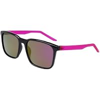 Nike RAVE Unisex Adult Polarized Square Sunglasses (Black with Polar Pink Flash)