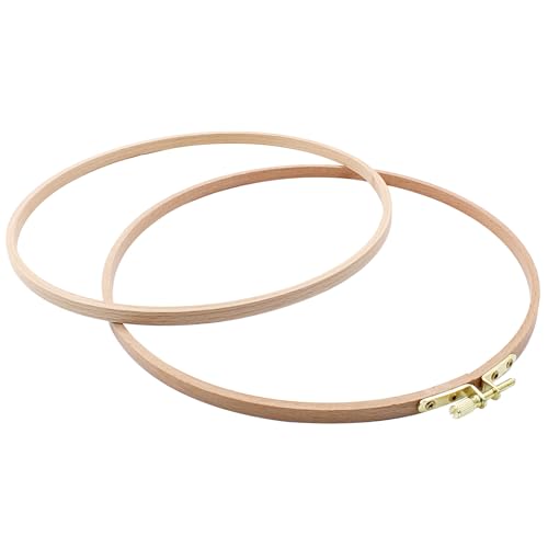 Image of Murtenze 9 inch Embroidery Hoop Round Beech Wood Cross Stitch Hoop, Hand Embroidery and Cross-Stitch Tools for DIY Embroidery Floss Starter of Sewing Art Kits Crafts(2 Pack)