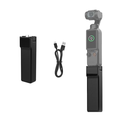 Batteria da 5000 mAh con manico per DJI Osmo Pocket 4/3, presa di ricarica USB-C portatile, batteria esterna con display a LED per riprese estese, accessori da viaggio per fotocamera tascabile