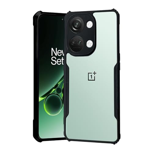 Image of AIBEX Crystal Clear Back Cover Case for OnePlus Nord 3 5G | 360 Degree Protection | Shock Proof Design | Transparent Back Cover Case (PC & TPU, Black Bumper)