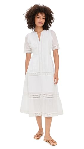 Marea Women's Eve Dress, White Dobby, M