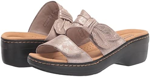Clarks Merliah Charm Heeled Sandal, Taupe Metallic Synthetic, 10 Medium | Image 6