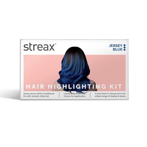 Streax Mini Highlight Kit, Jersey Blue, Blue Hair Colour I For Women | Rich, Vibrant, Easy To Use, Diy Application, 55 Gram, 1 Count