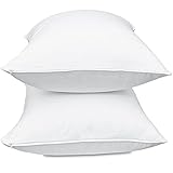 Precoco White Pillow Cases Standard Size Set of 2 | 100% Cotton Pillowcases with Zipper Hidden | Premium Cooling Decorative Pillow Covers with 600 Thread Count, Soft & Smooth, 20x26 inches
