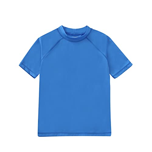 Glash Kids Boys Upf 50+ Short Sleeve Rash Guard Shirt,Blue,14 #TOP25