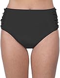Ocean Avenue Women's Solid Side Shirred High Waist Bikini Bottom