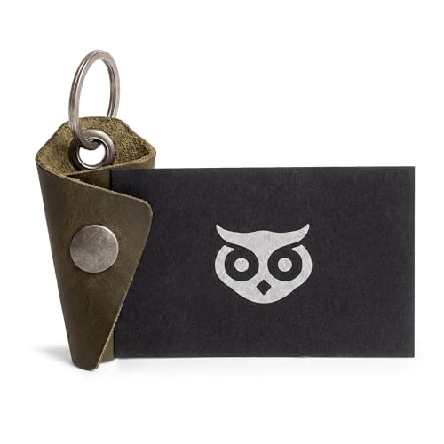 Image of Hide & Drink Full Grain Leather Wrap Keychain, Organizer Snap Closure, Key Ring Cover, Silencer Sleeve Key Holder for Men