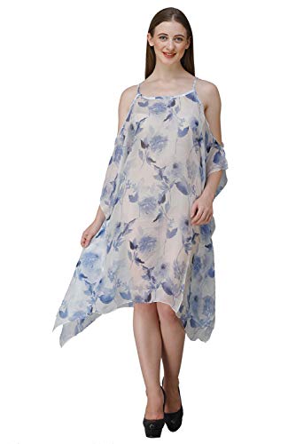 Image of RAVI RAJORIA Georgette Digital Printed Beach Wear Kaftan Blue Free Size R800 | Multi Color 2