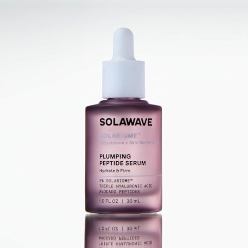 Solawave Plumping Peptide Lifting Serum with Triple Hyaluronic Acid, Probiotics, Avocado Vegan Peptides for Collagen and Radiant Complexion - Anti-Aging Preventative for All Skin Types (1 FL OZ)