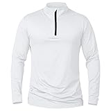 CARWORNIC Men's Long Sleeve Athletic Shirts Quarter Zip Pullover Quick Dry Active Sports Sweatshirt