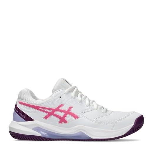 ASICS Femme Gel-Dedicate 8 Padel Sneaker, Blanc/Fruit du Dragon, 43.5 EU