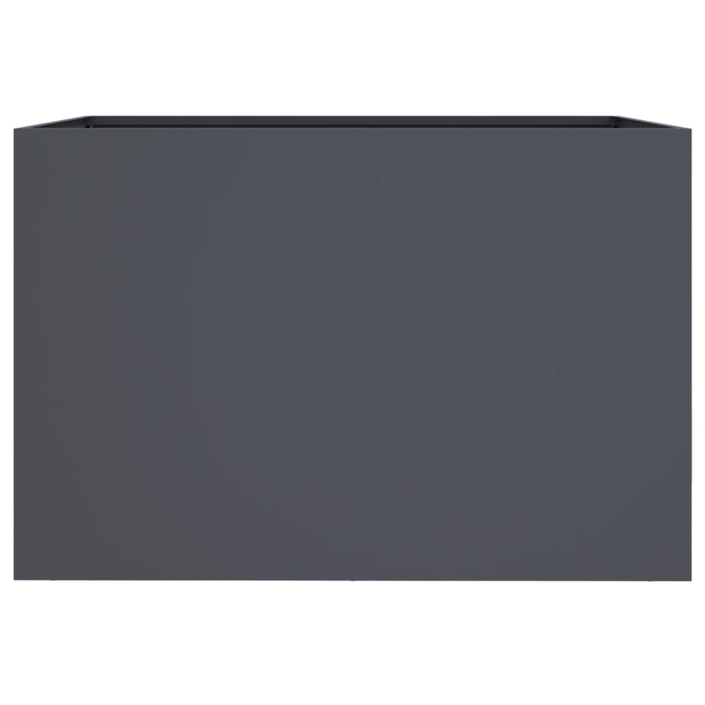 vidaXL Jardinière, Bac à Fleurs, Pot de Plantes, Boîte à Fleurs, Jardinière Surélevée de Jardin Patio Terrasse, Anthracite 62x40x39 cm Acier