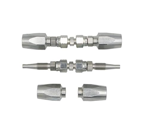 Image of Mytee Products 2Pcs Hydraulic Hose Field Repair Kits 1 /4 inch Steel Female JIC w /Adapter - Reusable Hydraulic Fittings for Wire Hydraulic Hose Compatible w / R2, R16, R17, R19-1 /4 inch Inner Diameter