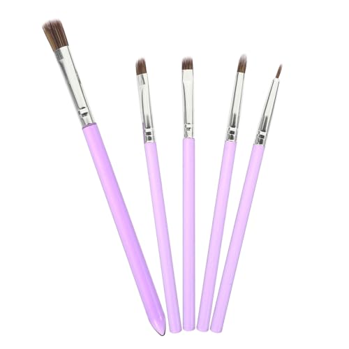 Ciieeo Juego de 5 Pinceles para Decoración de Pasteles, Cepillos Multifunción para Fondant y Postres, Color Morado, Kit para Pintar y Decorar Tartas en Repostería Doméstica