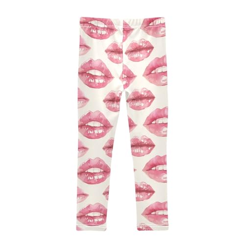 Kiss Me Female Lips Watercolor Girls Basic Leggings Comfortable Full Length Dance Pants Exercise2