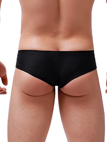 iKingsky Men's Cheeky Boxer Briefs Sexy Brazilian Back Mens Underwear Low Rise Stretch Mini Cheek Swimming Thong3
